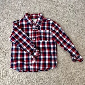 Crazy 8 Plaid Holiday Button Up Shirt 3T
